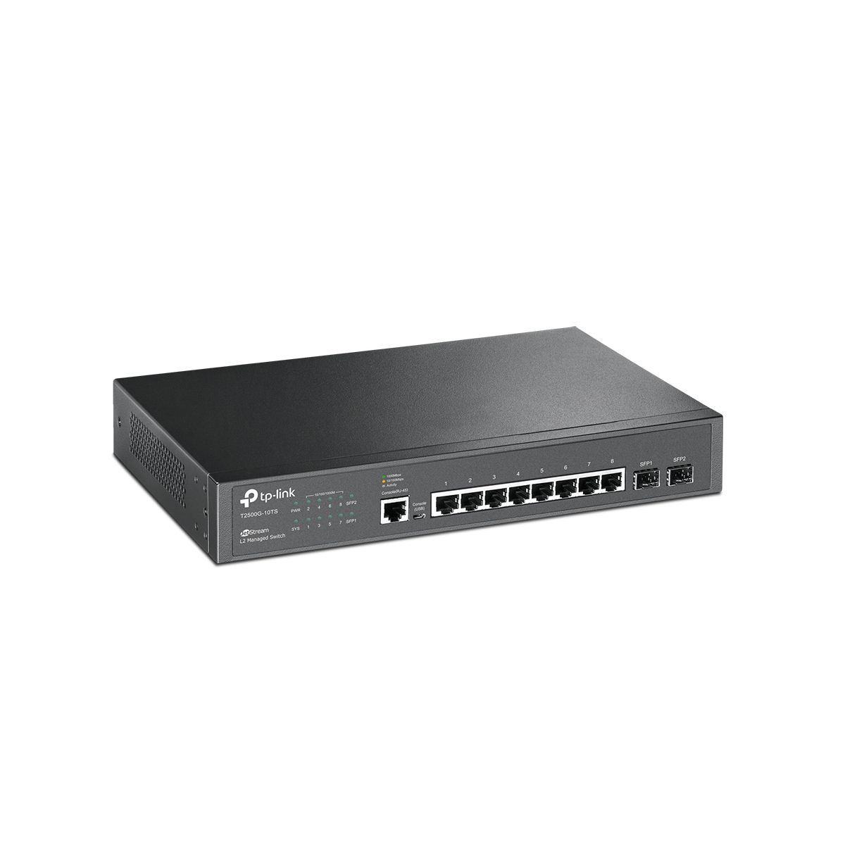 سوئیچ شبکه مدیریتی 8 پورت تی پی لینک مدل T2500G-10TS-2